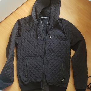D&G Quilted jacket with hood and leather details